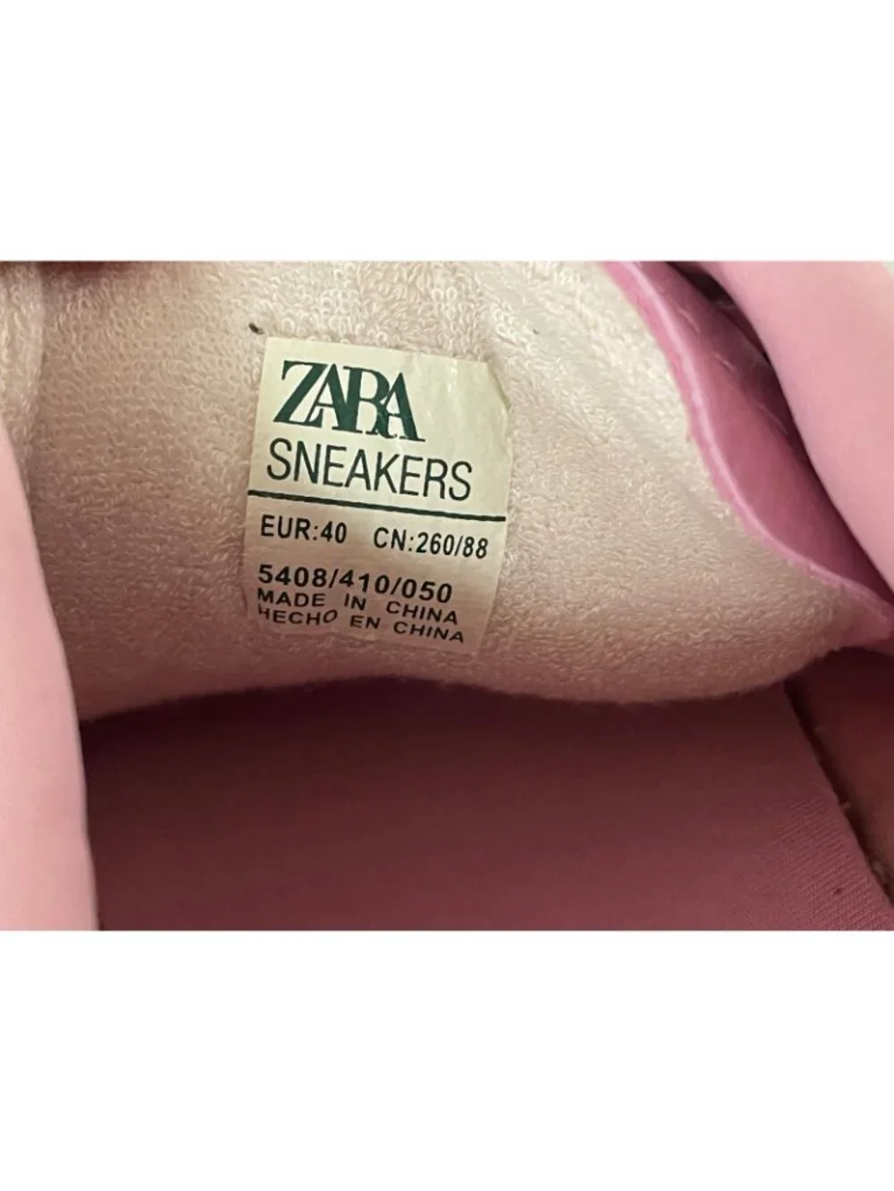 Zara Womens Tennis Sneakers trainers EU 40 US 9 Pink green Low Top 5408/410 NWOB